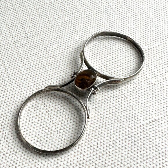 Larimar and Amber Silver Flip Ring Size 9.5 - Picture 11 of 14